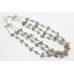 Women's Necklace 925 Sterling Silver gray labradorite stone P 389